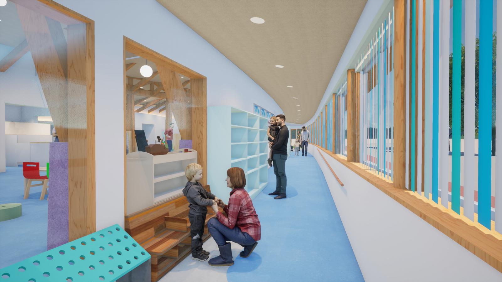 施設入口（風除室）のイメージパース