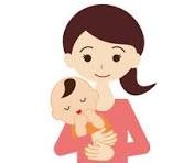 赤ちゃんを抱くお母さんの写真