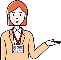 片手を横に出して説明している統計調査員のイラスト。