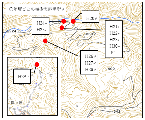 植樹実施場所マップ